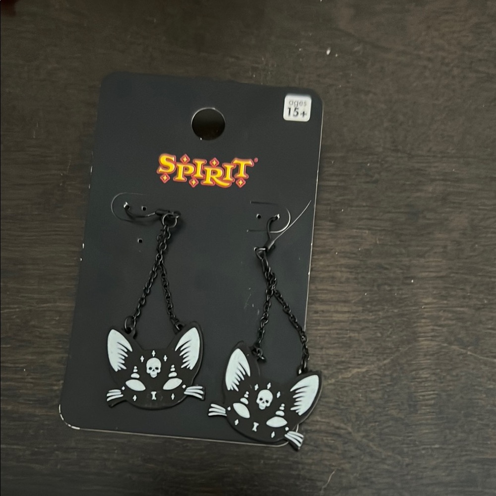 Spirit Halloween cat earrings